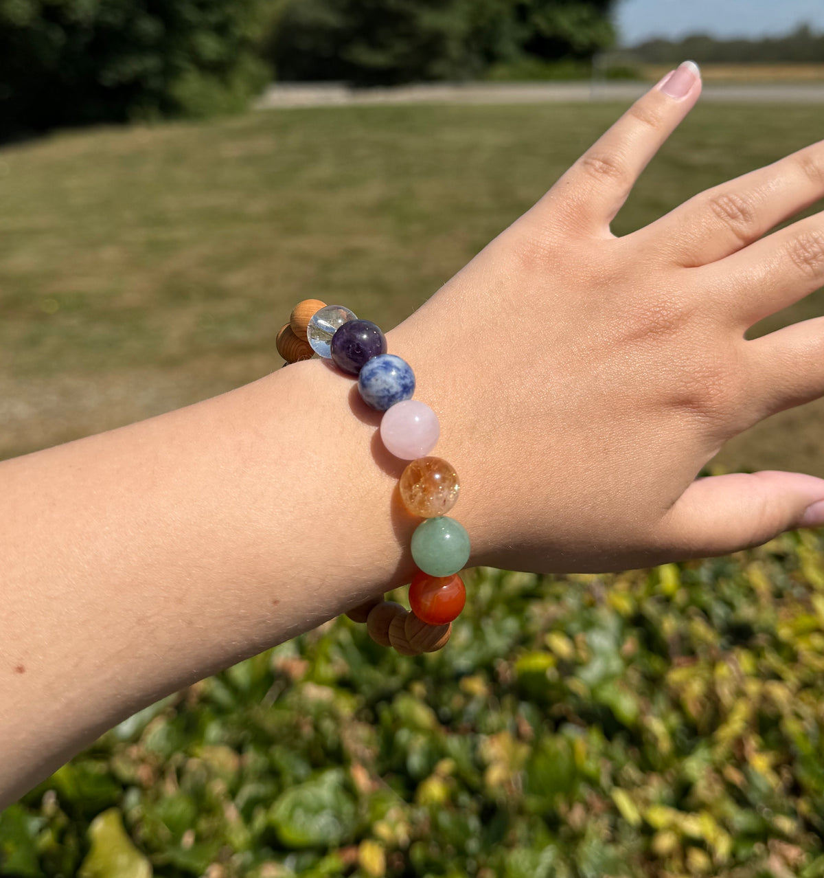 Chakraarmbånd m. de 7 chakra