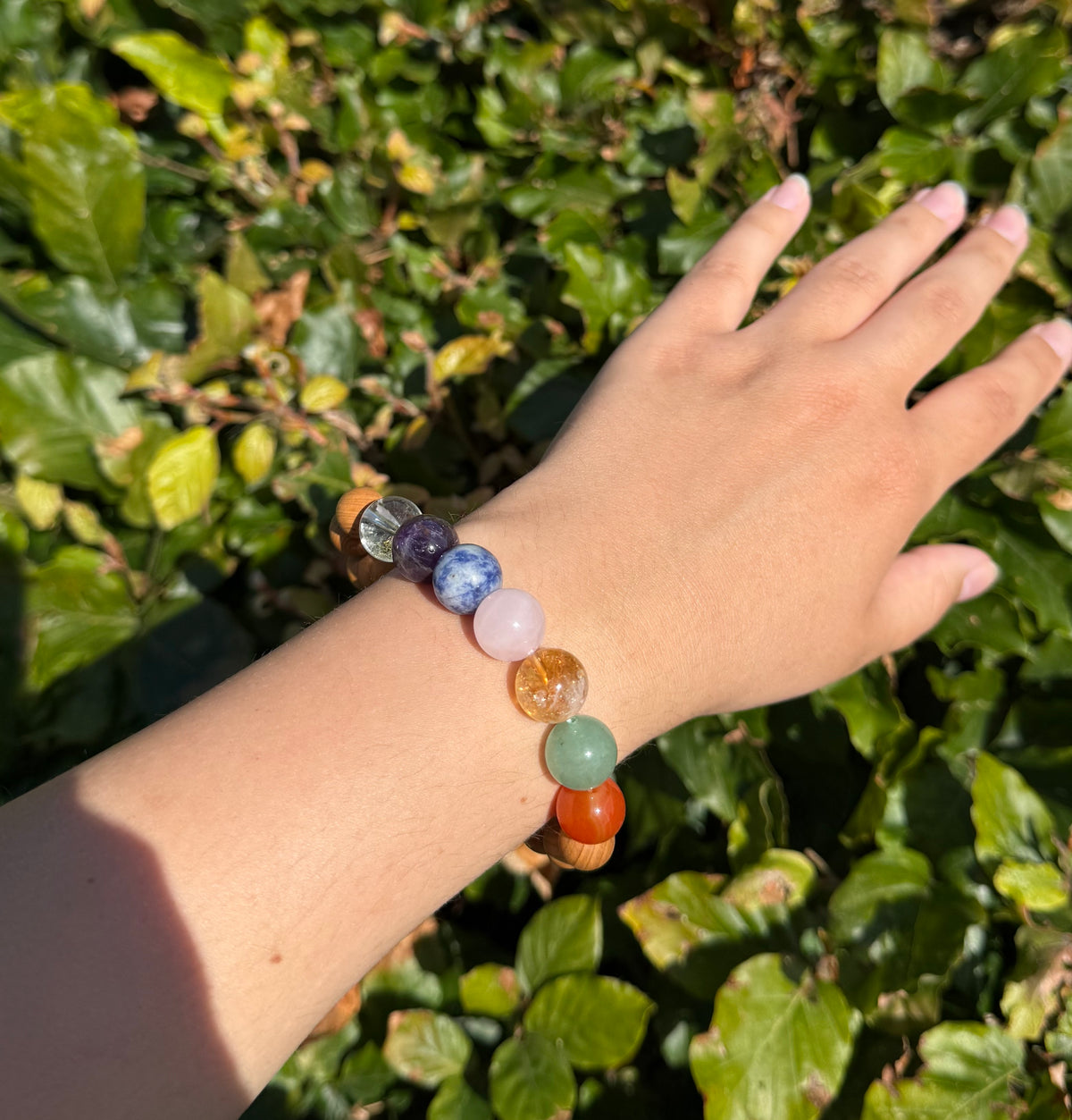 Chakraarmbånd m. de 7 chakra