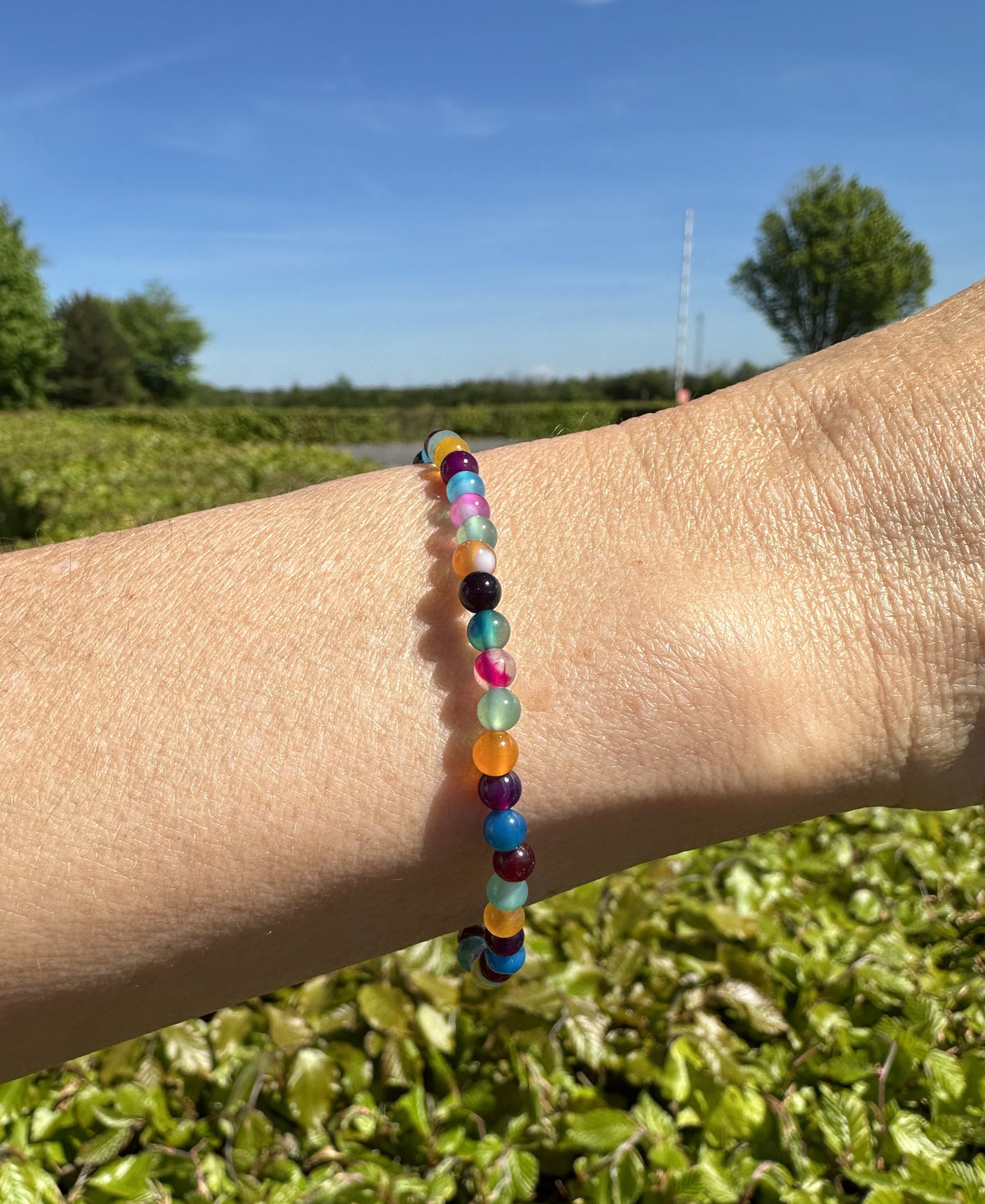 Agat mix armbånd 4 mm 1