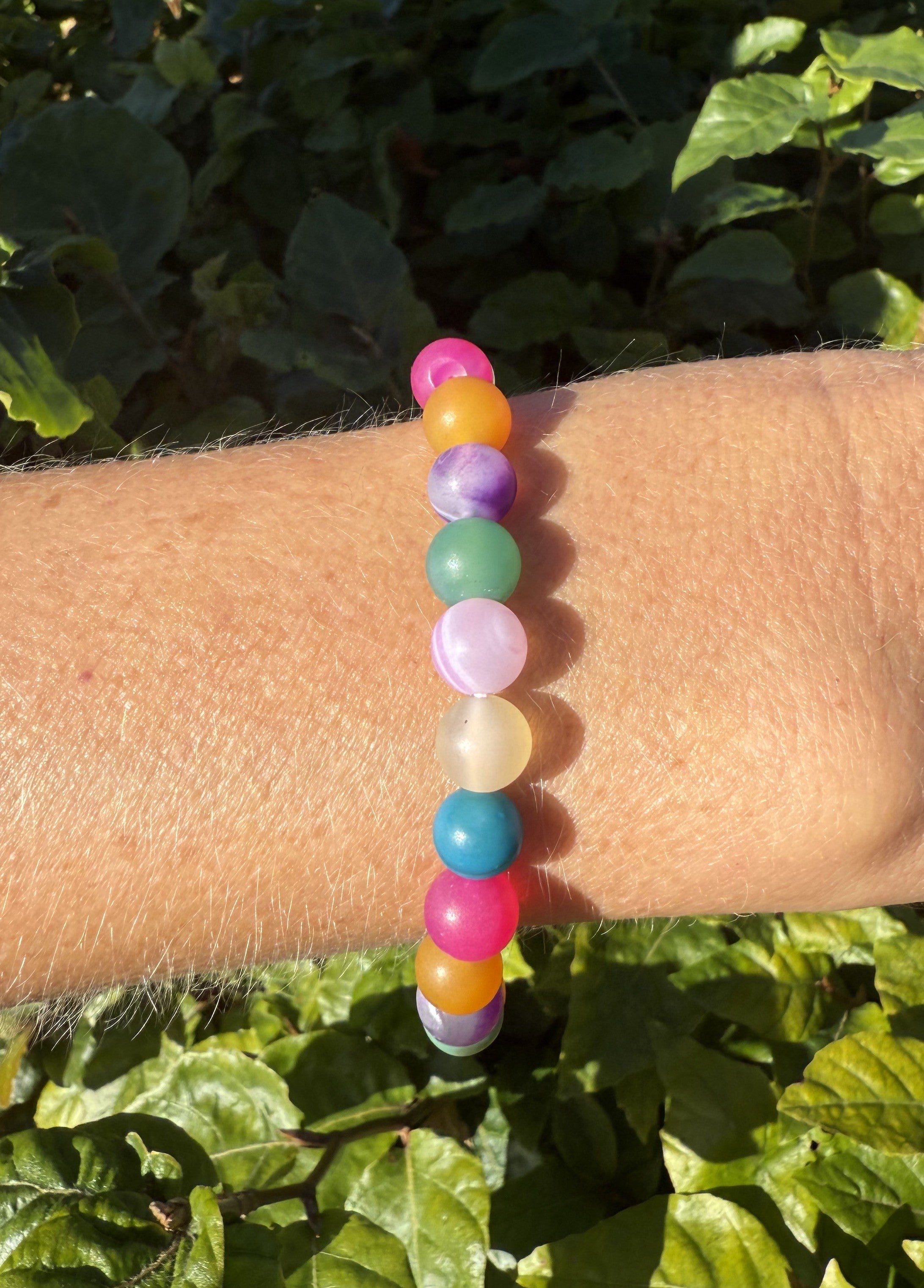 Agat mix mat armbånd 8 mm 4