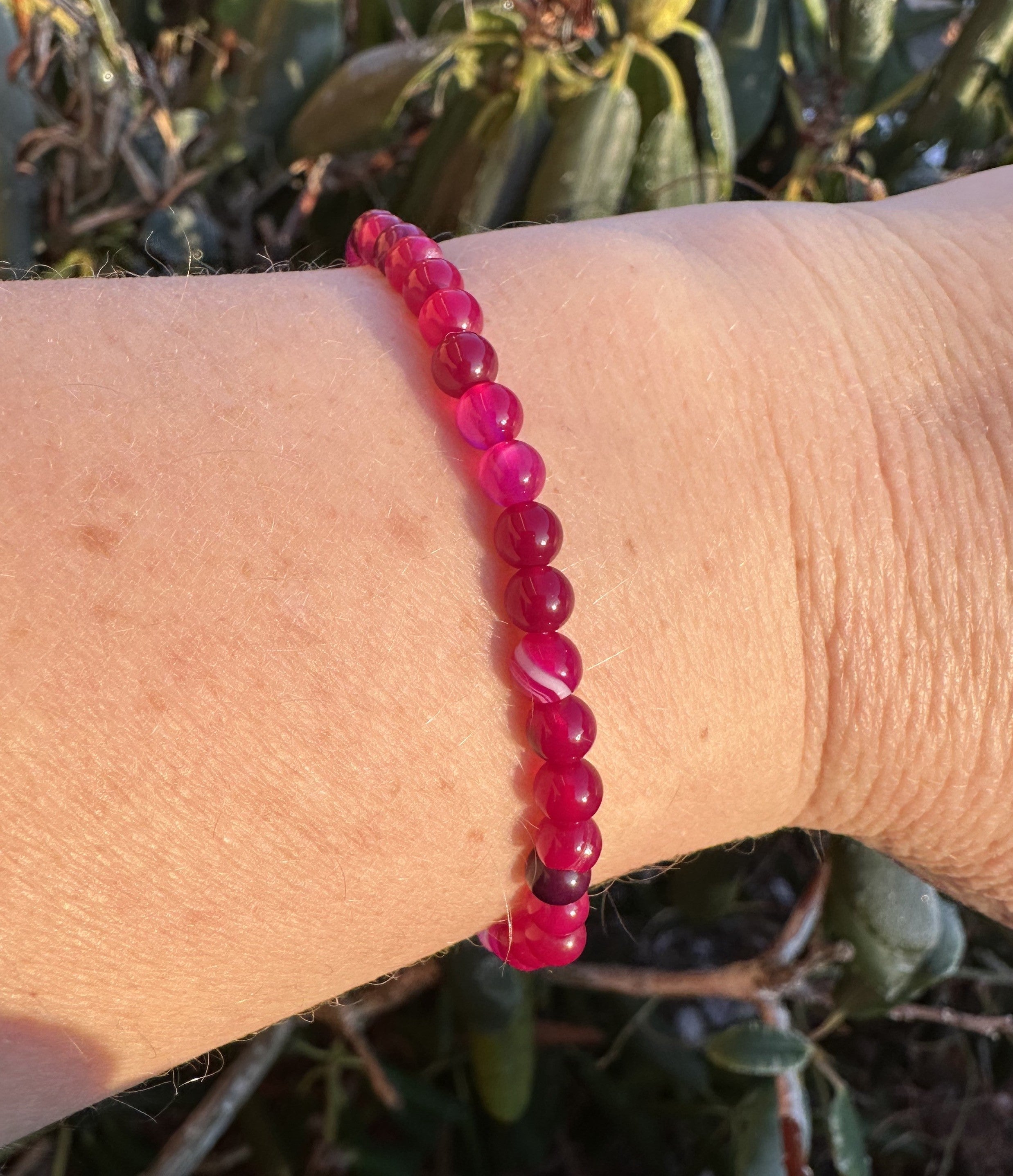 Agat pink armbånd 4 mm 1