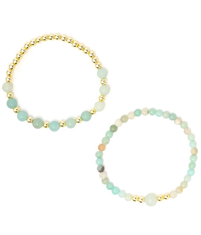 Amazonit - Hæmatit armbånd 6 mm 2