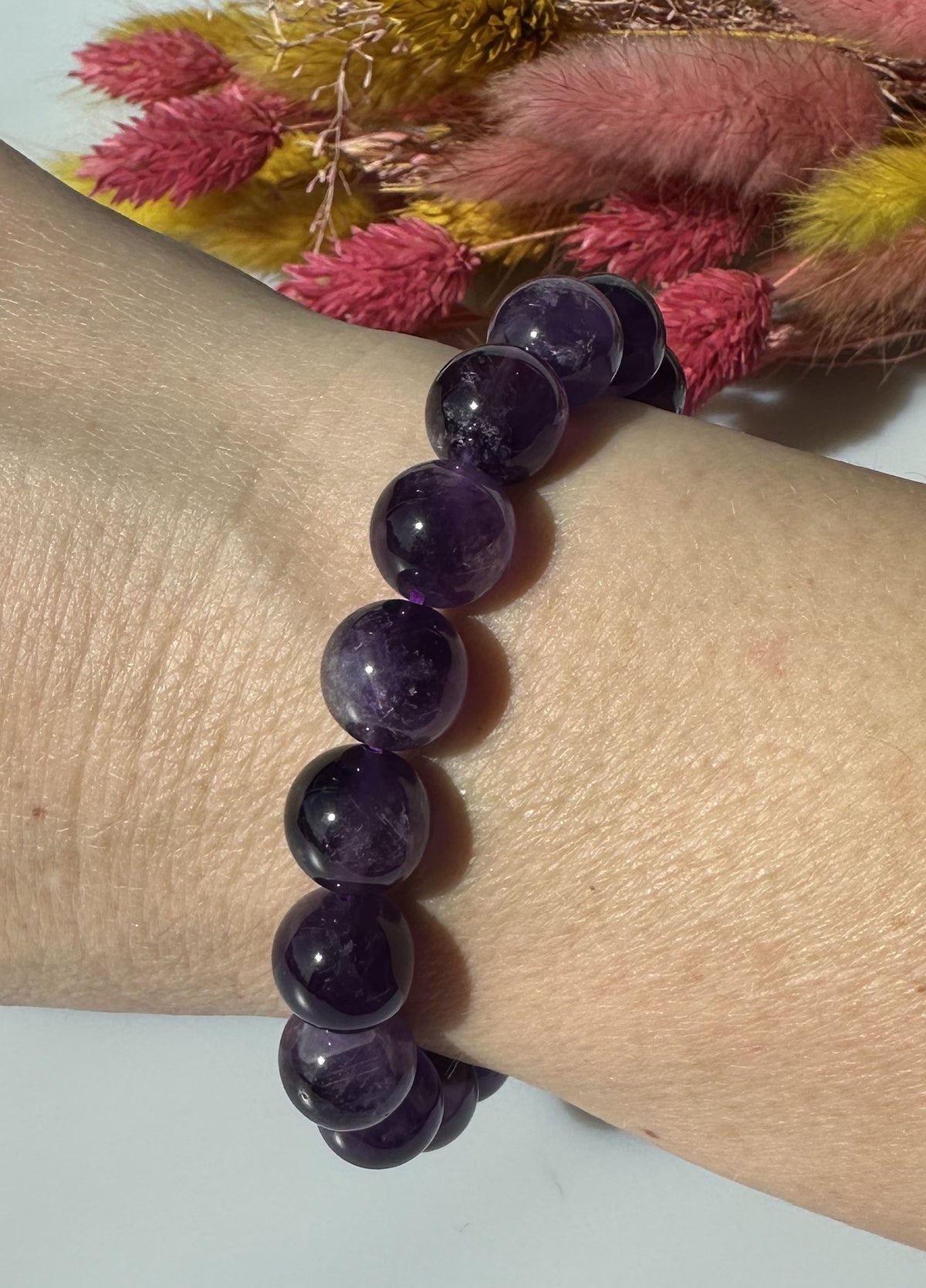Ametyst armbånd 10 mm 2