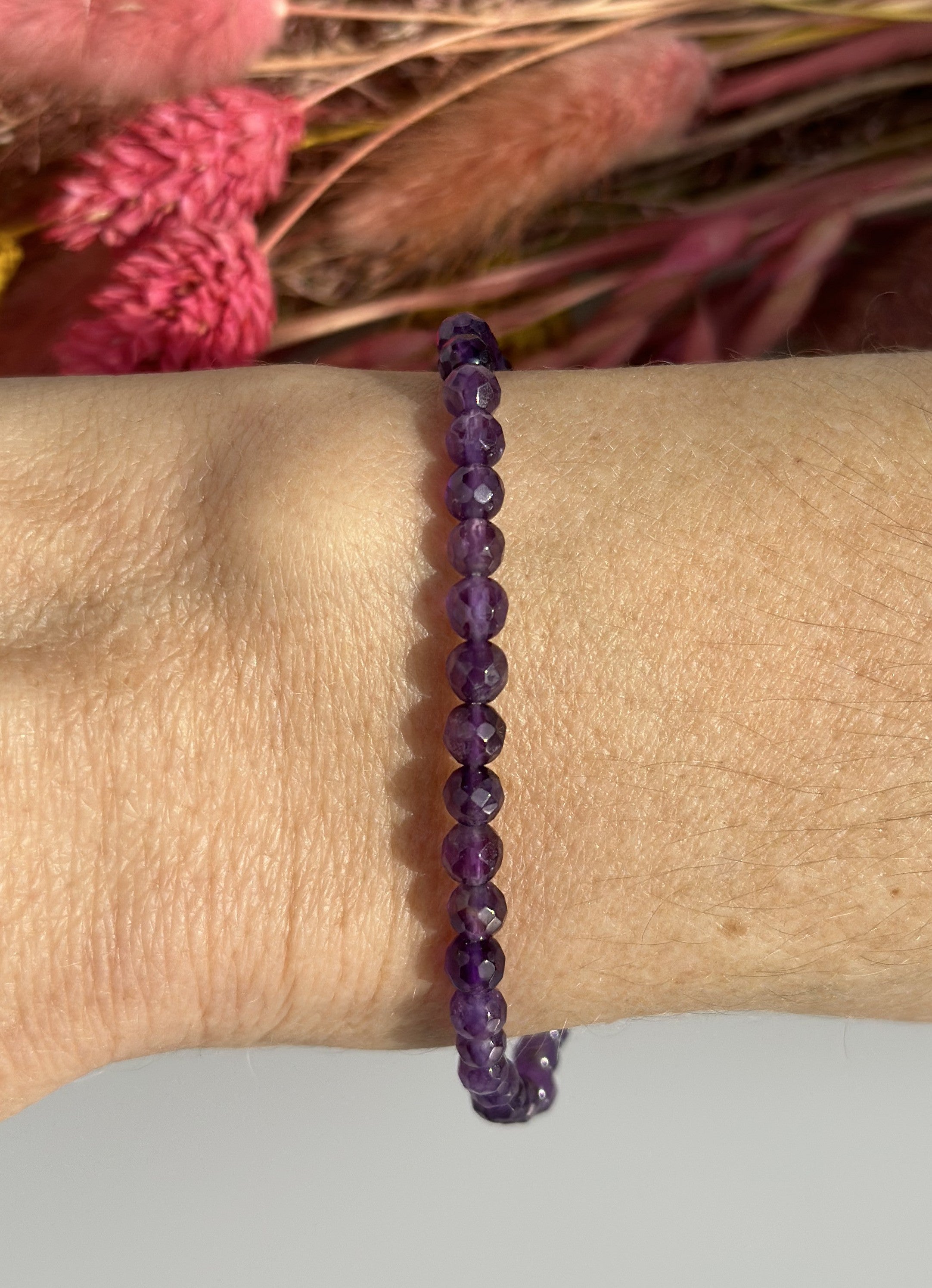 Ametyst armbånd facetslebet 5 mm 1