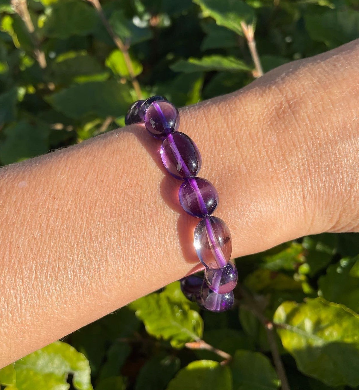 Ametyst nuggets armbånd 8-12 mm 2