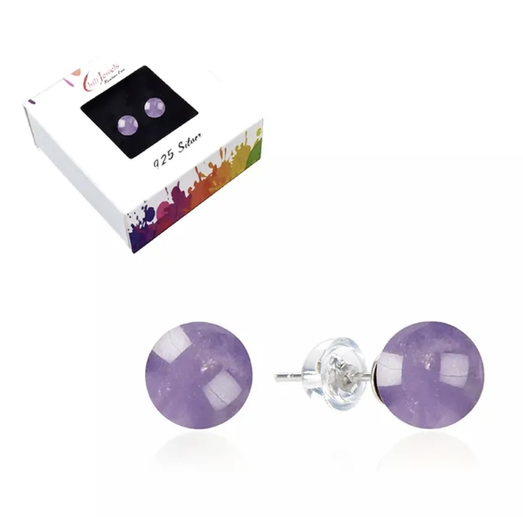 Ametyst ørering 8mm 4