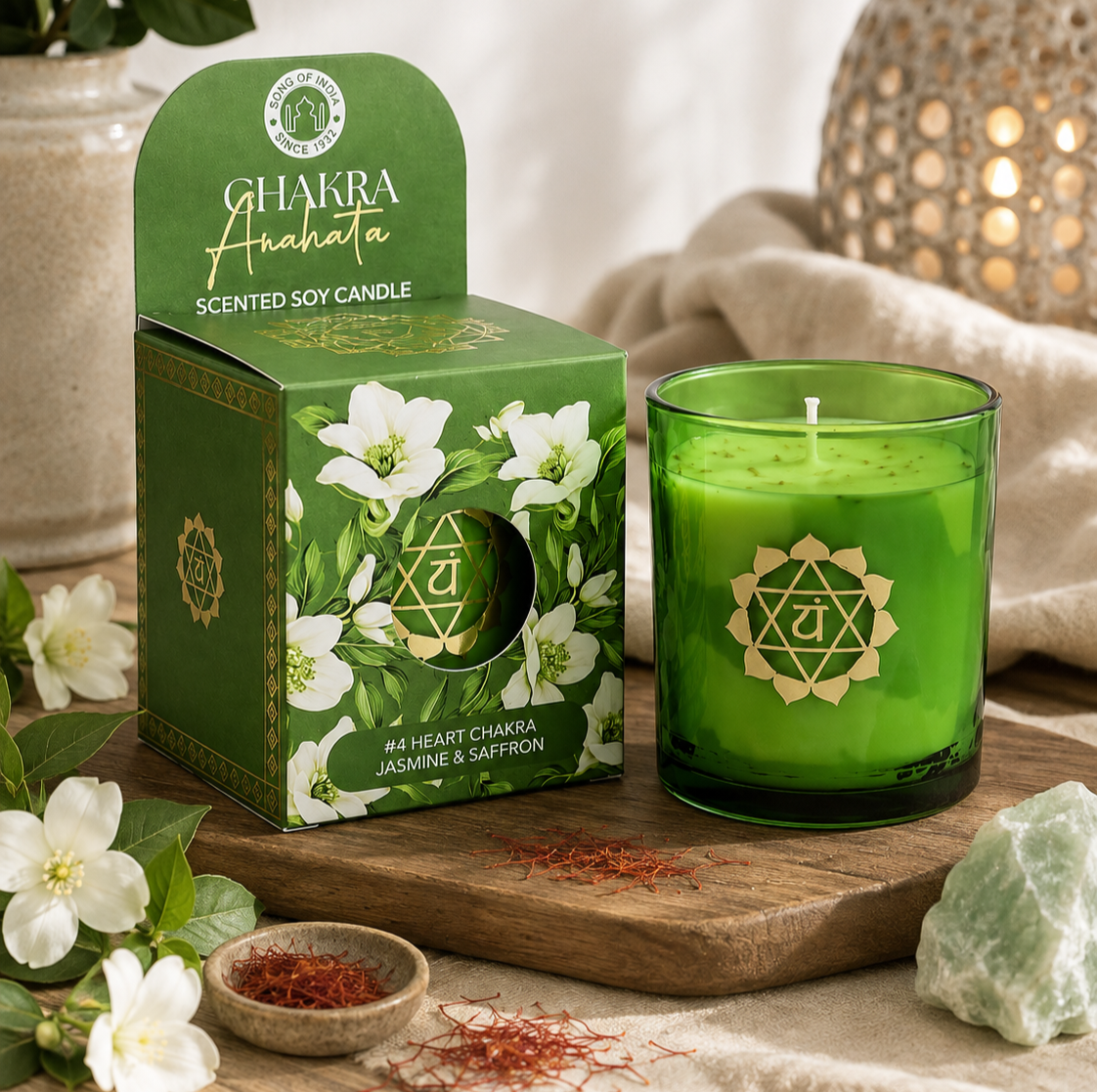 Anahata Chakra Duftlys – Jasmin & Safran