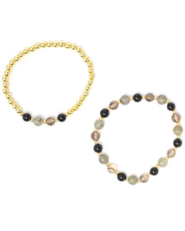 Armbånd Antracit krystal mix - Hæmatit 6 mm 2
