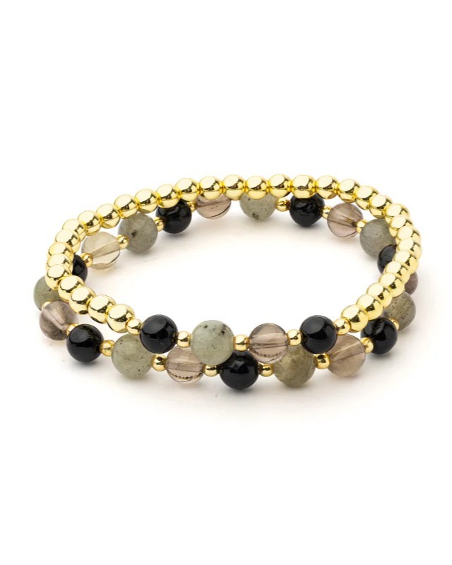 Armbånd Antracit krystal mix - Hæmatit 6 mm 3