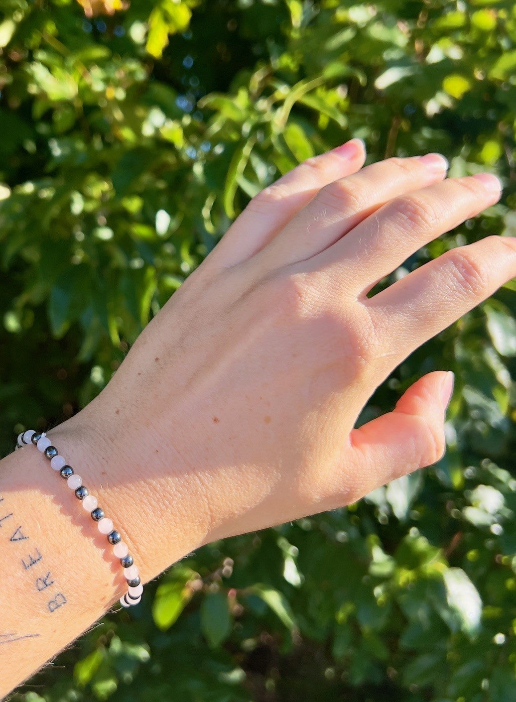 Armbånd hæmatit/rosakvarts 2