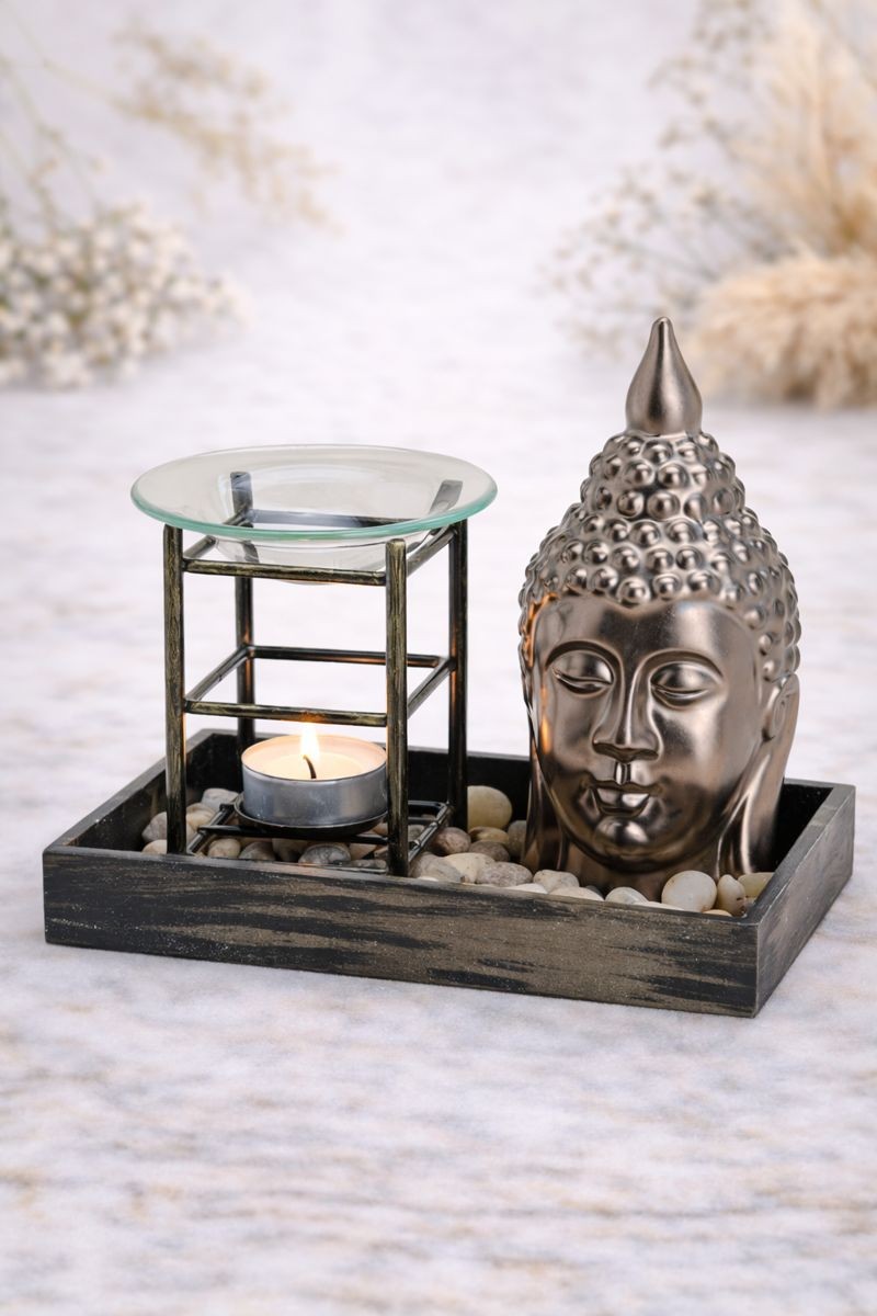 Aromalampe med Buddha hoved 1