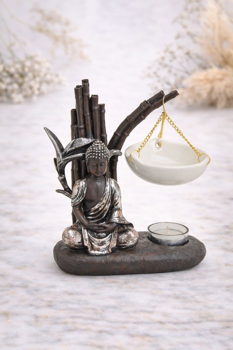 Aromalampe med Buddha og bambus 1