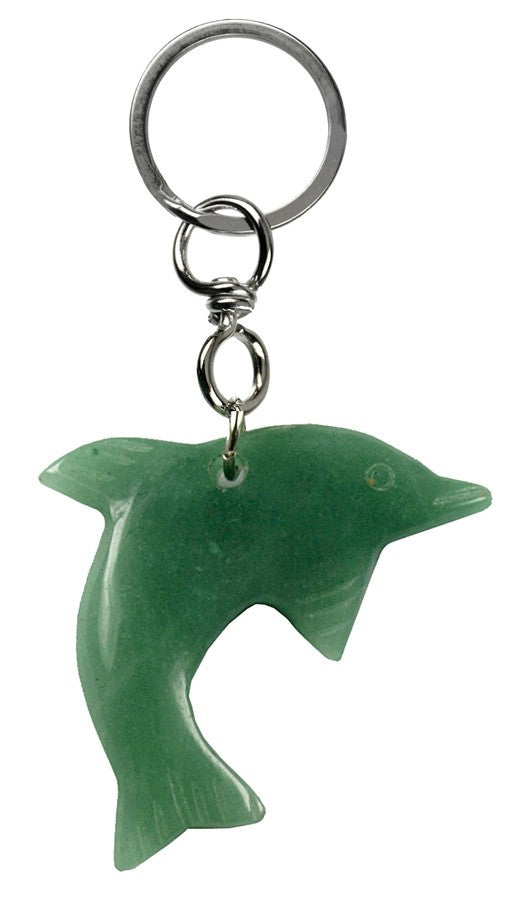 Aventurin delfin nøglering