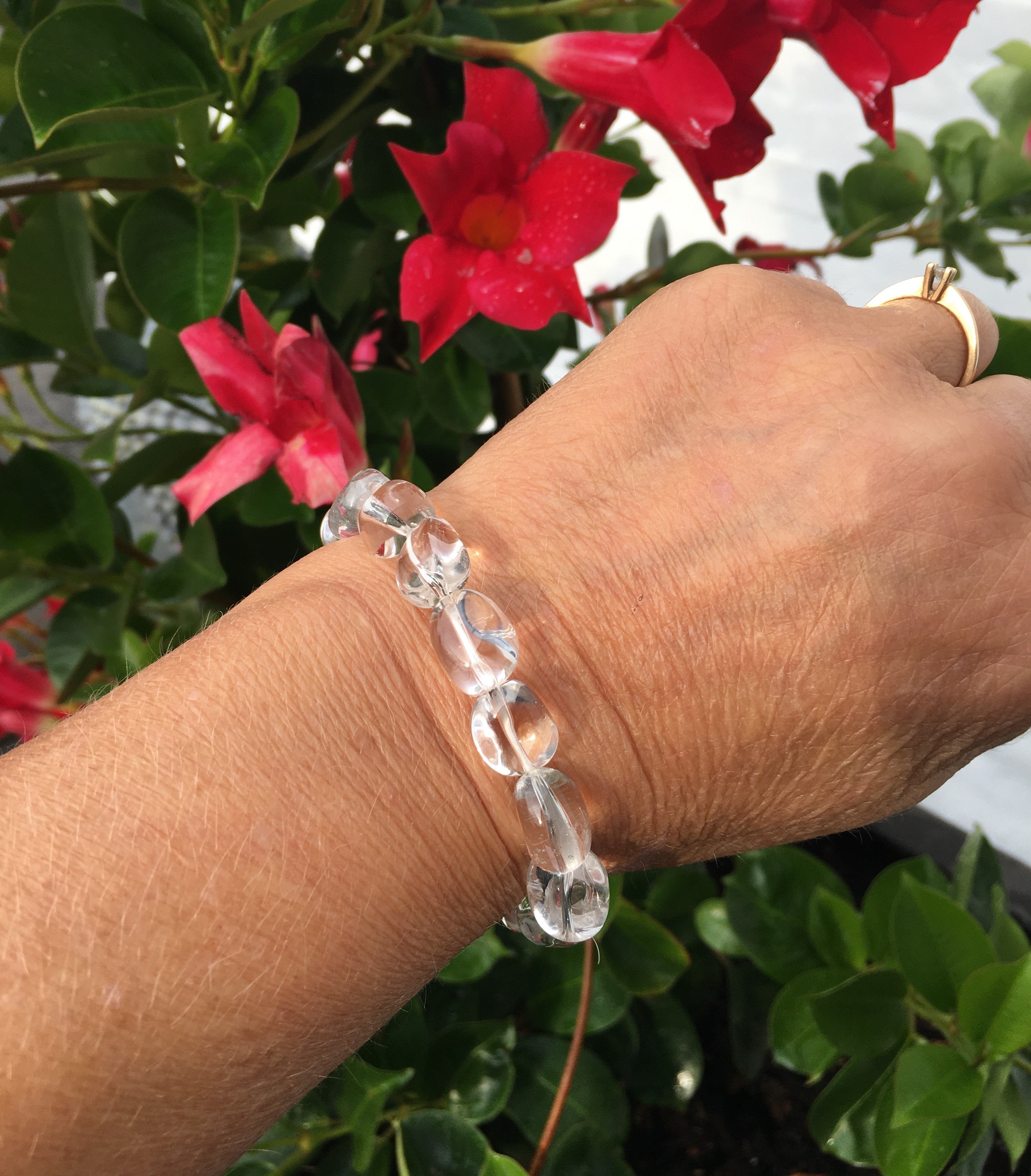 Bjergkrystal armbånd 15 mm perler 1