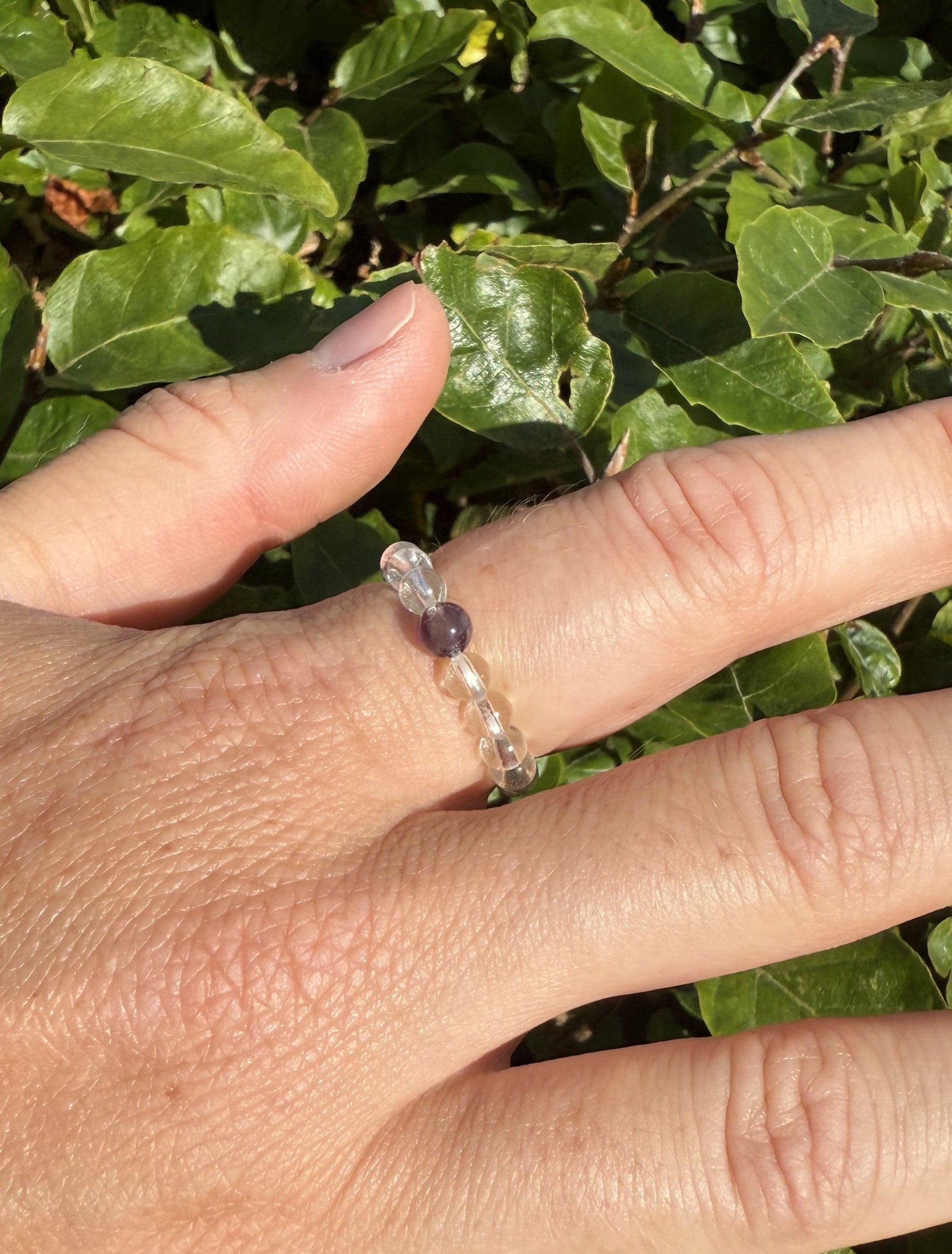 Bjergkrystal ring m. ametyst 1
