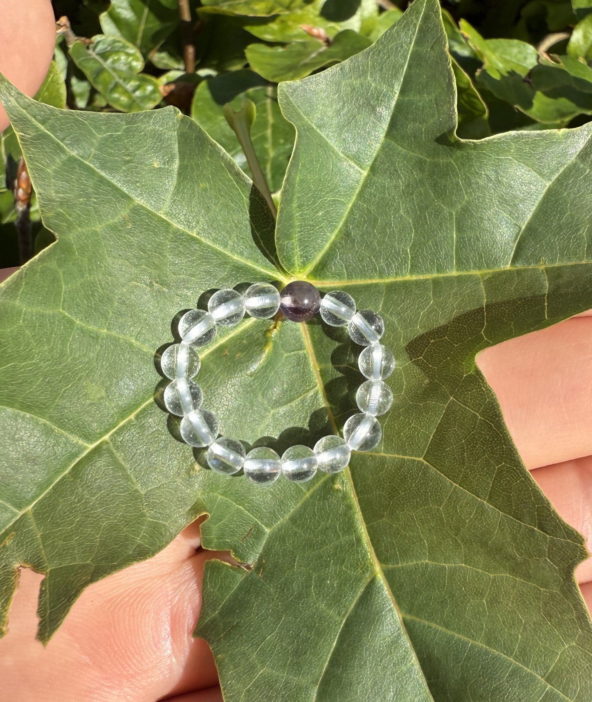 Bjergkrystal ring m. ametyst 4