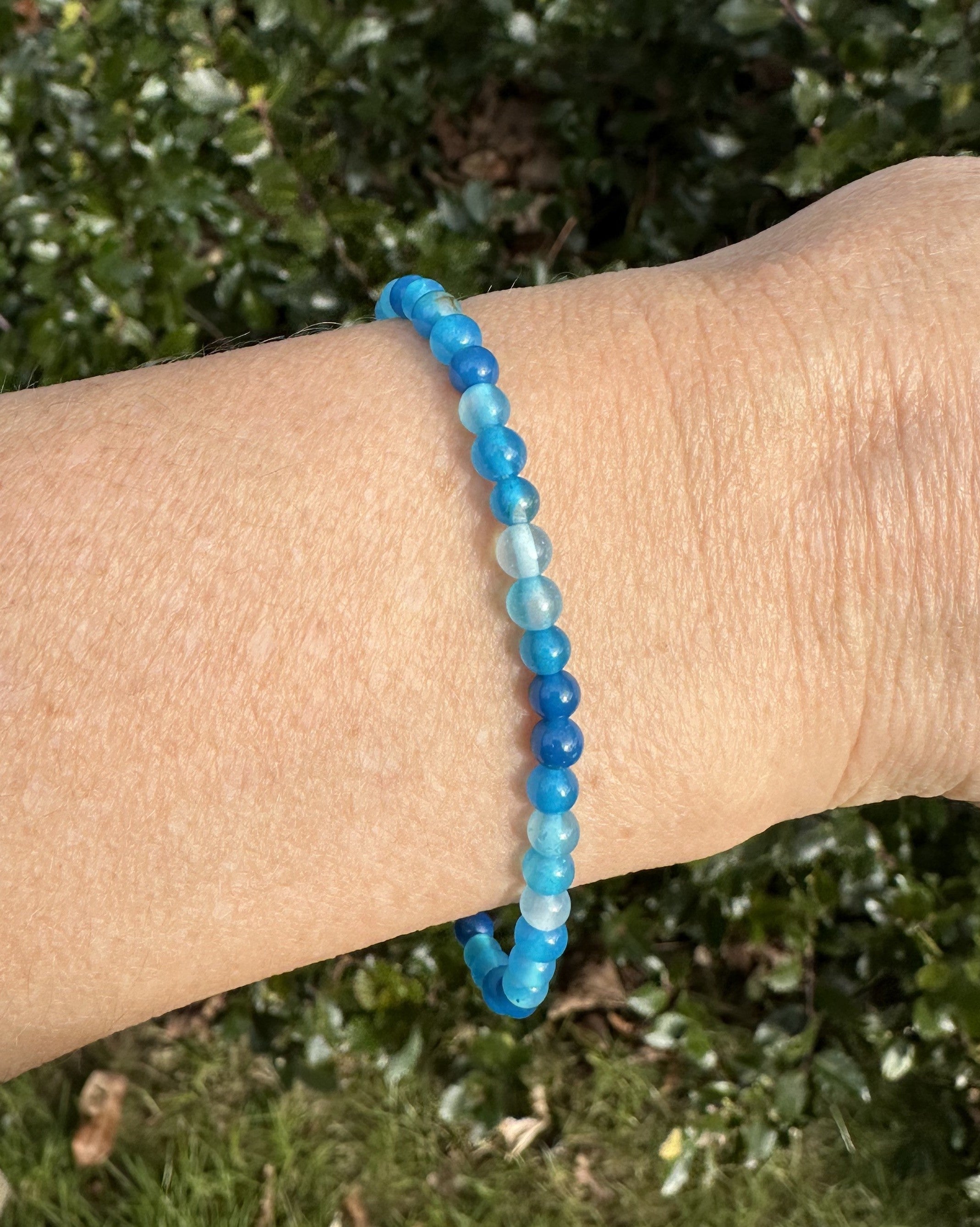 Blå agat armbånd 4 mm