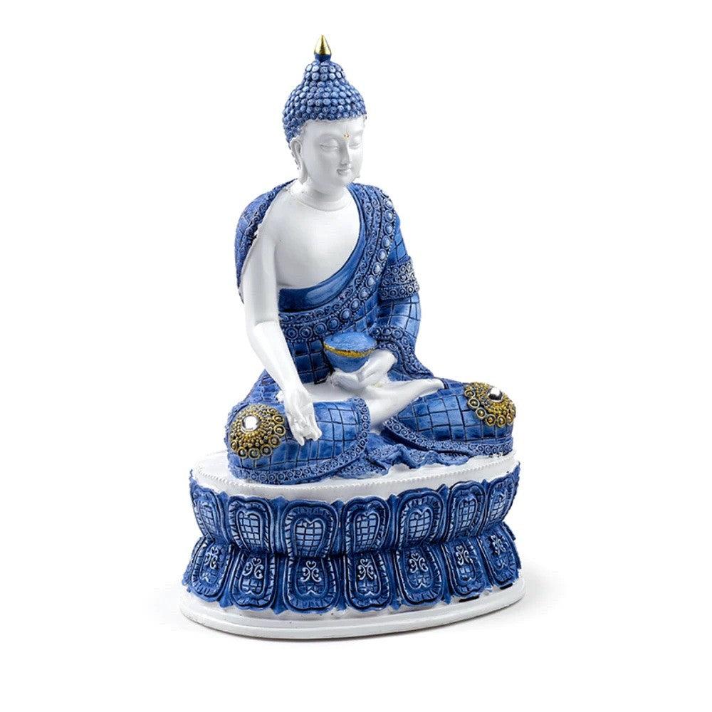 Buddha - Blå og hvid 2