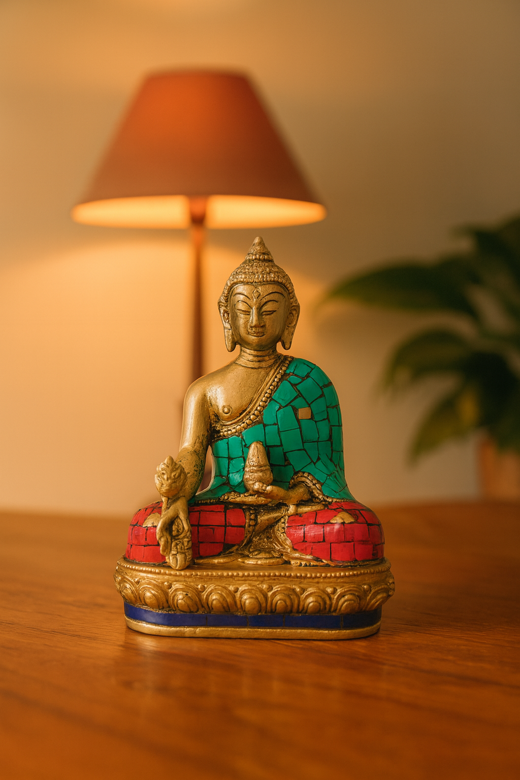 Buddha farverig figur 1