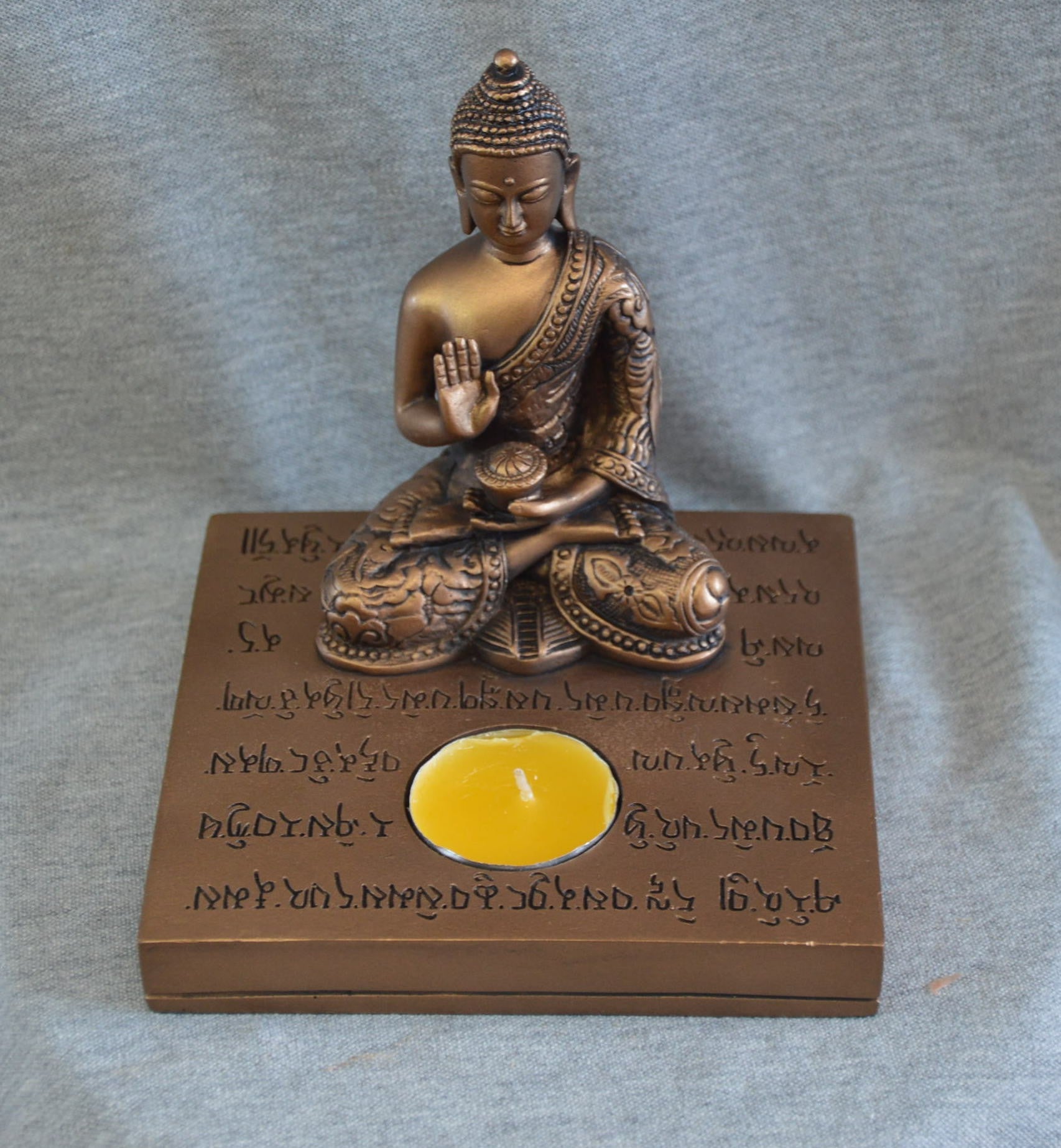 Buddha figur med fyrfadslys 4