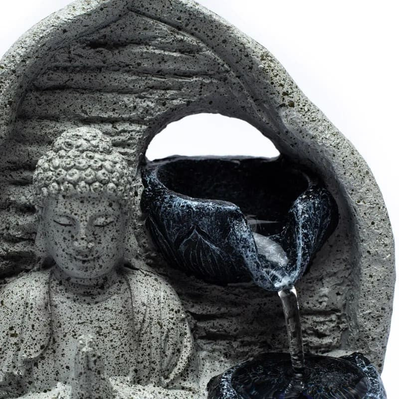 Bedende Buddha fontæne grå 5