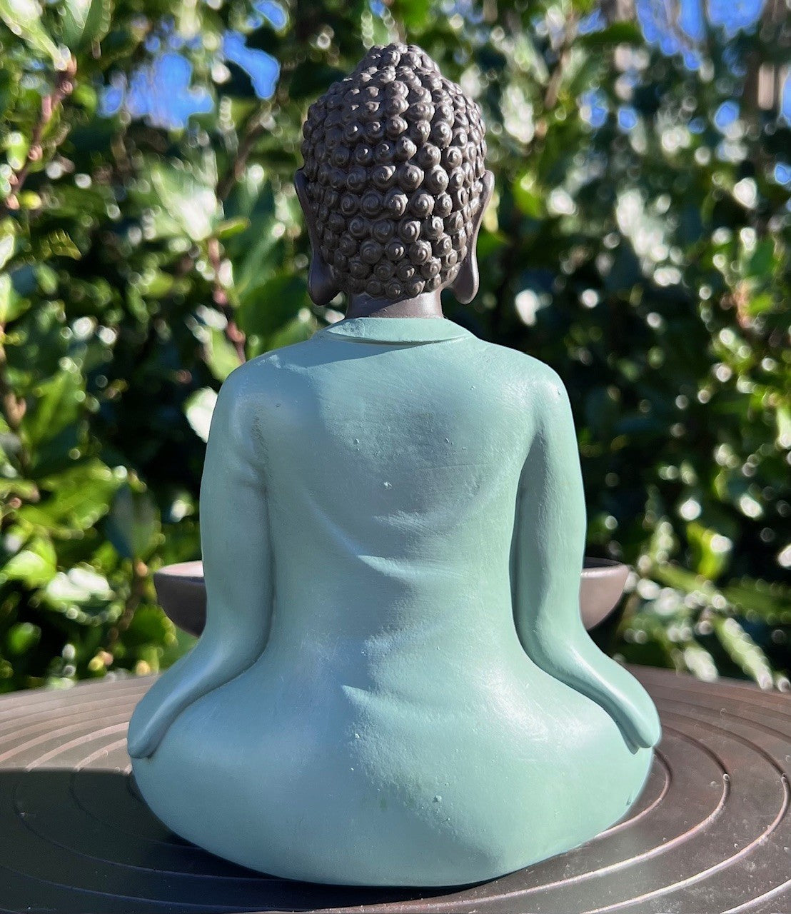 Buddha grøn m. fad 4