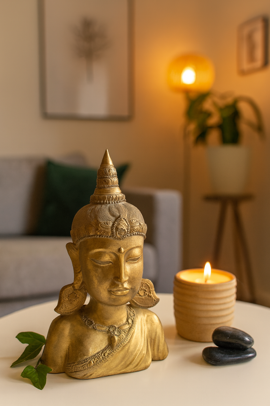 Buddha Guld byste 36 cm 1