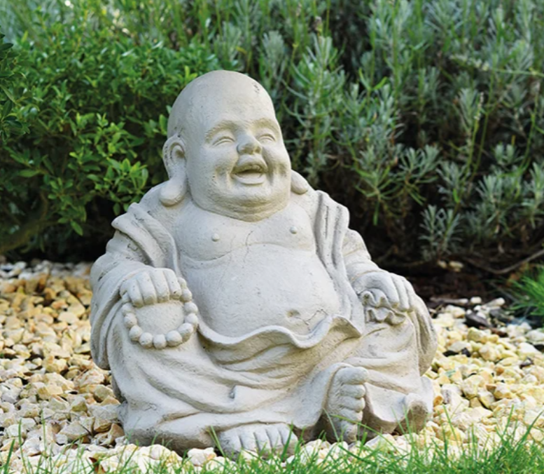 Buddha happy grå 1