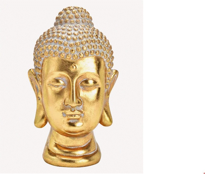 Buddha hoved guld 30 cm
