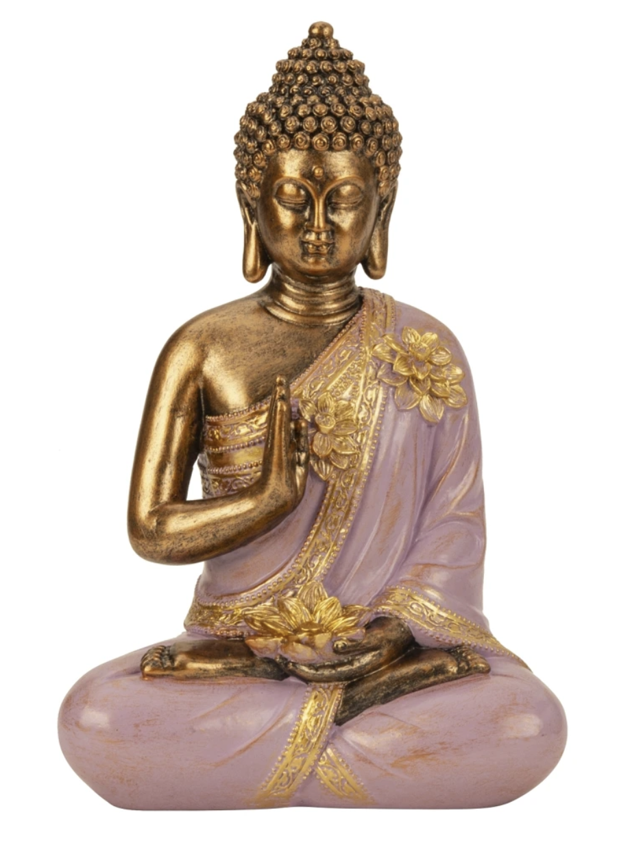 Buddha m. lotusblomst og beskyttende mudra 3