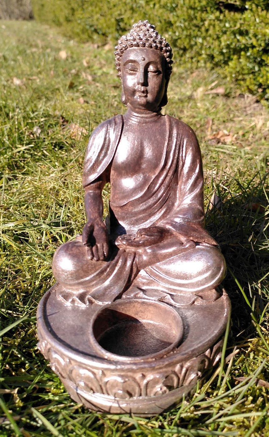 Buddha m. lysholder 27 cm 1
