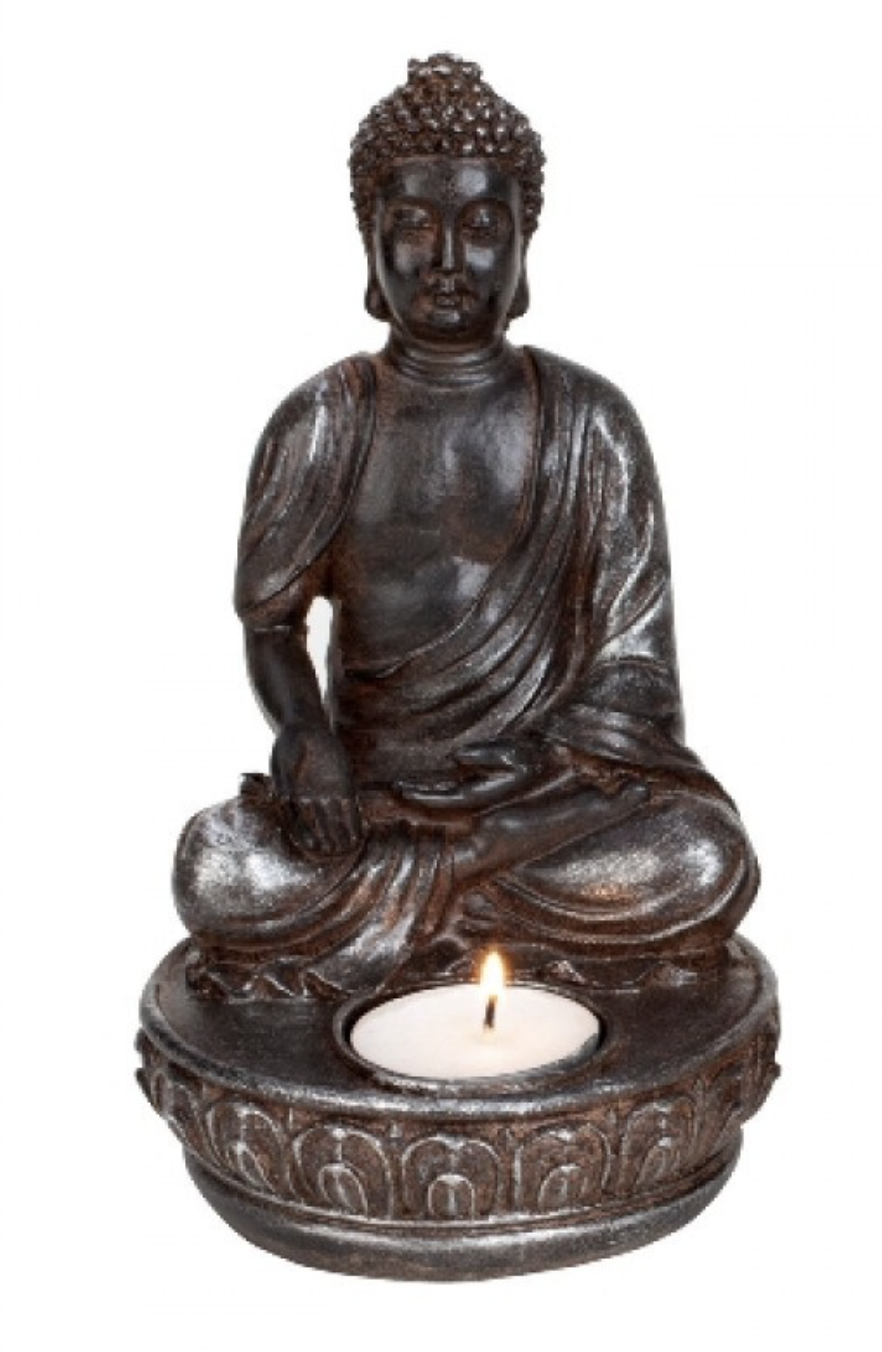 Buddha m. lysholder 27 cm 4