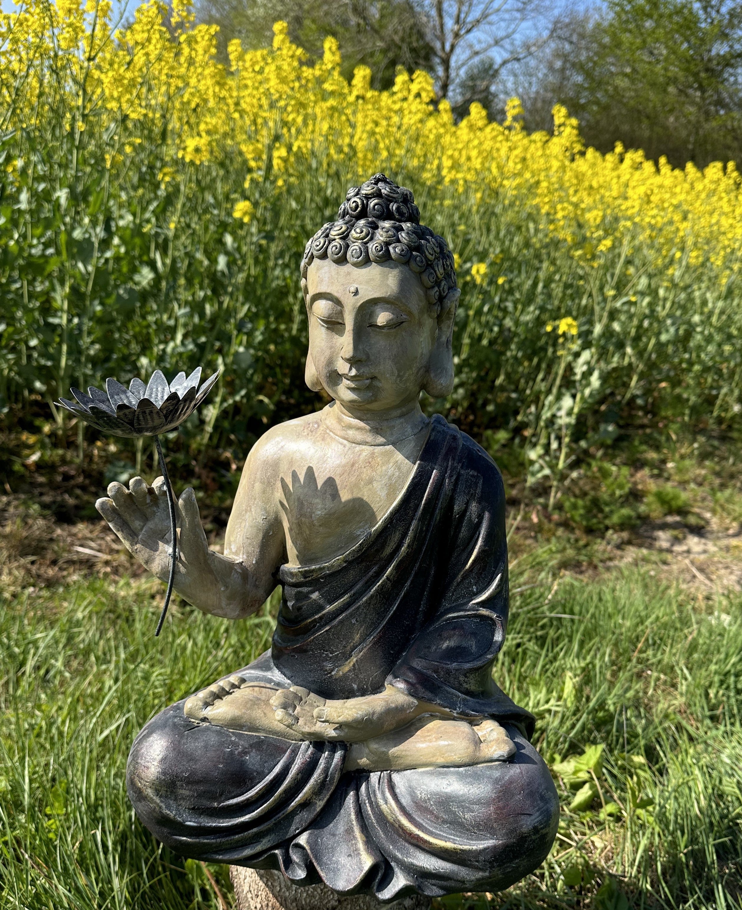 Buddha med blomst i hånden 5