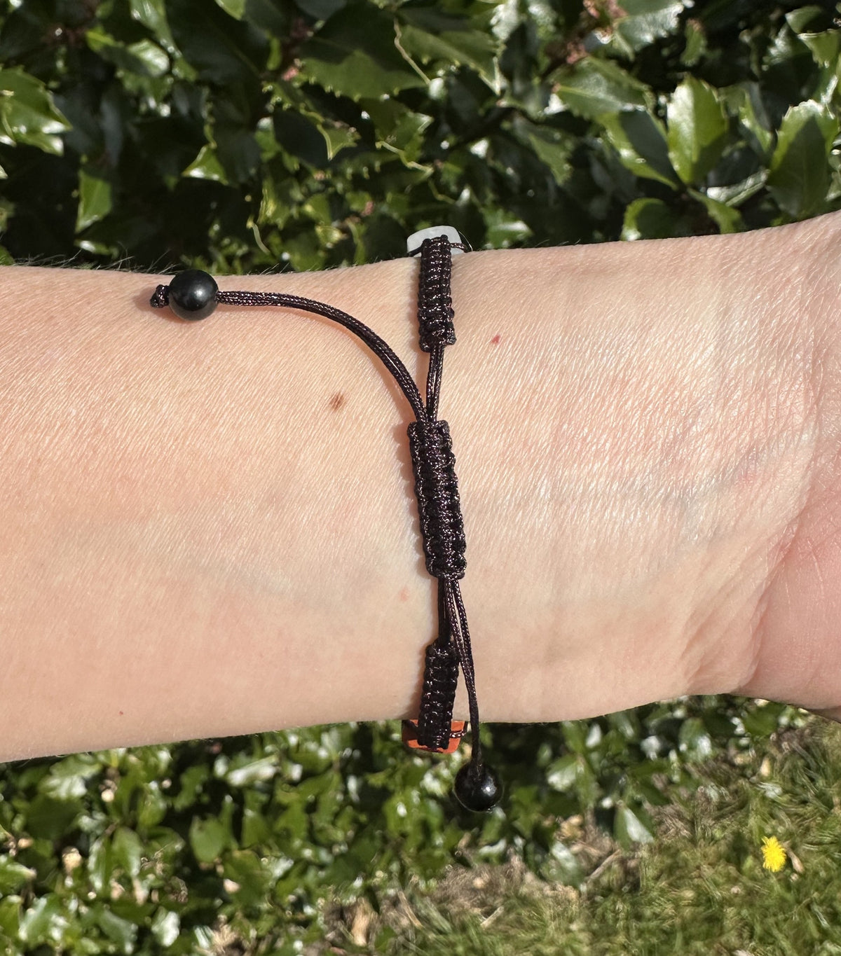 Chakra armbånd m. brun snor 4