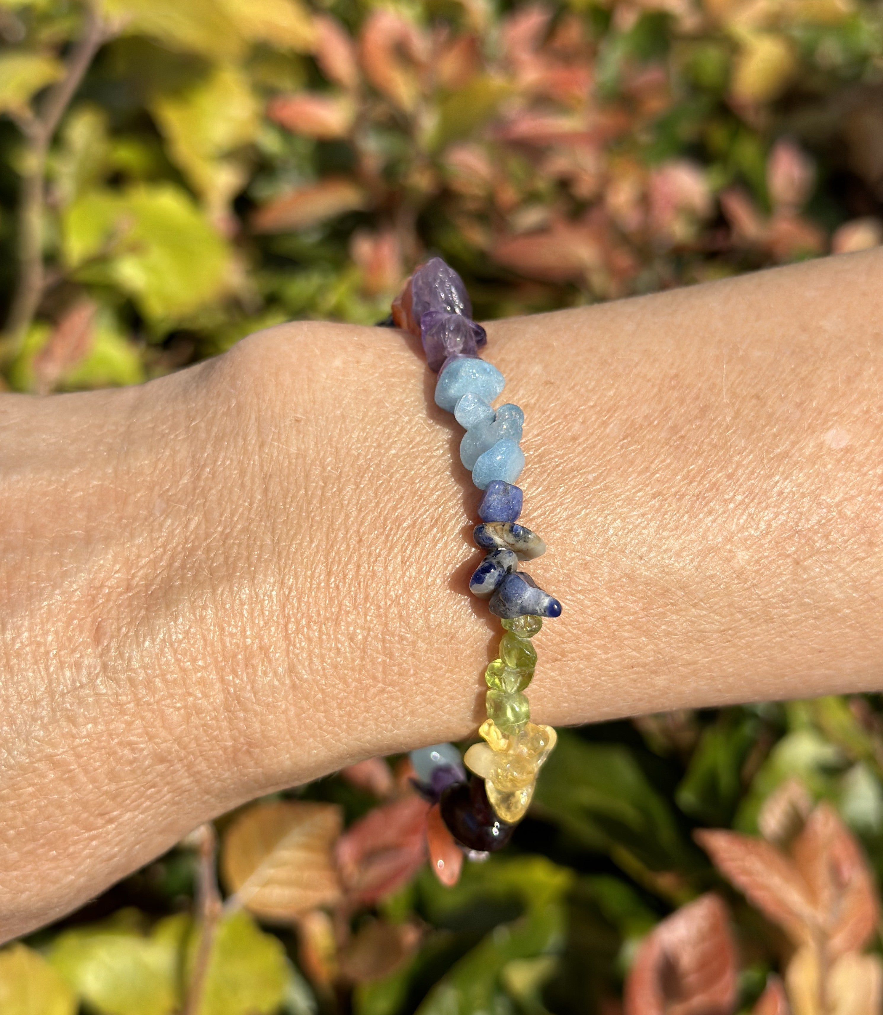 Chakra chips armbånd 4 - 6 mm 3