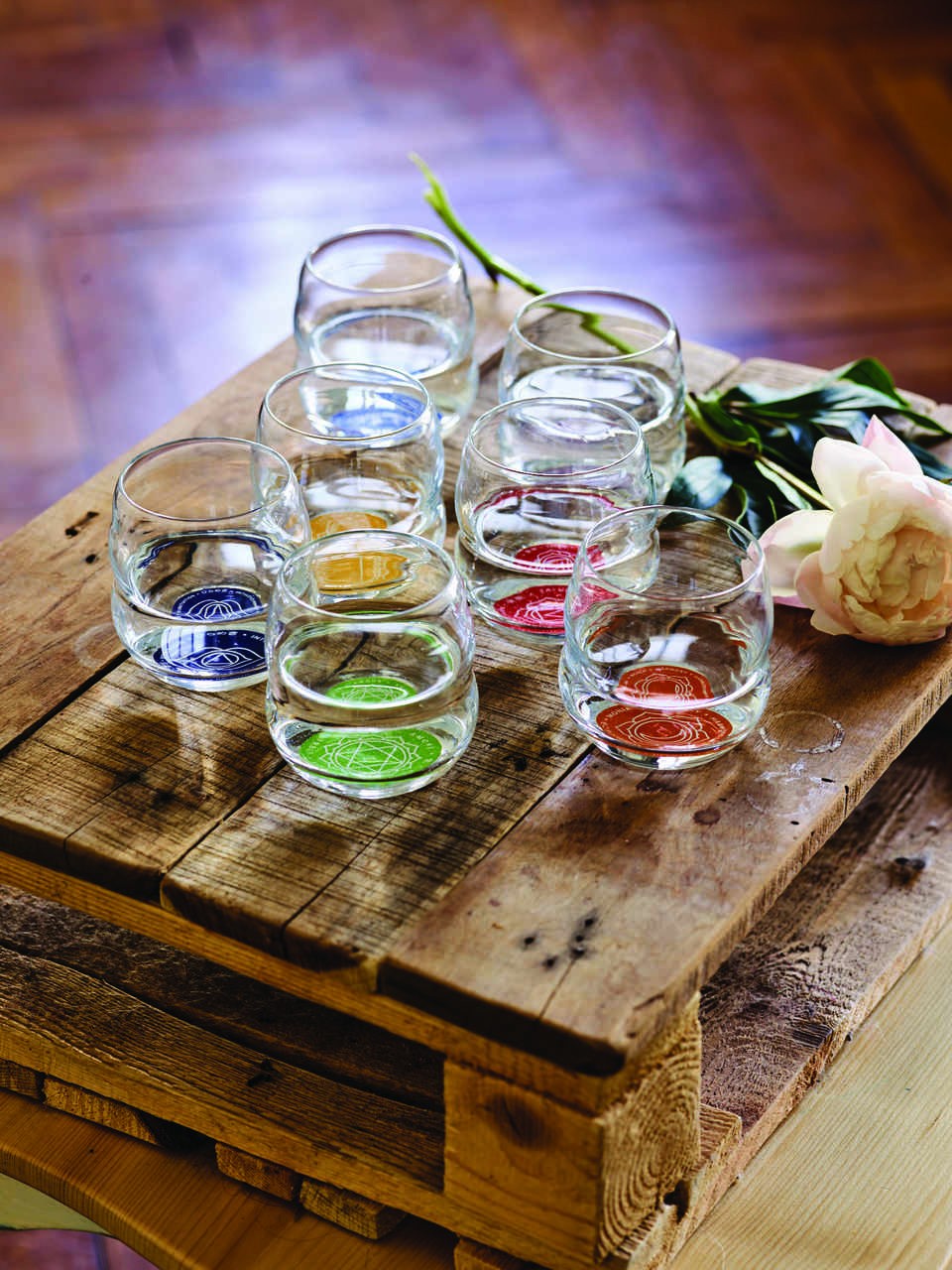 Chakra glas - alle syv glas 1
