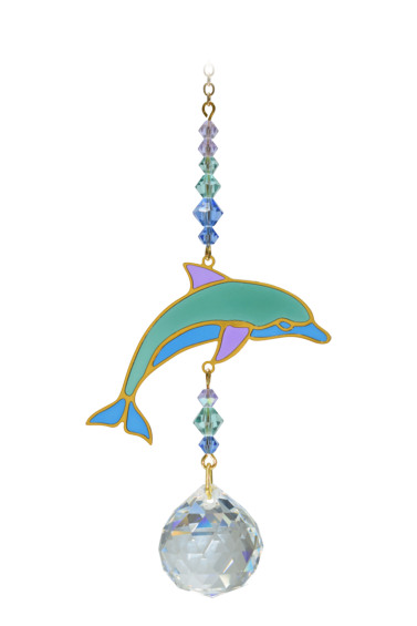 Delfin krystal guld 2
