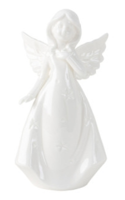 Engel i kjole med lys 19 cm 4