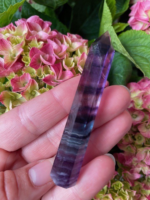 Fluorit regnbuespids 7 cm 1