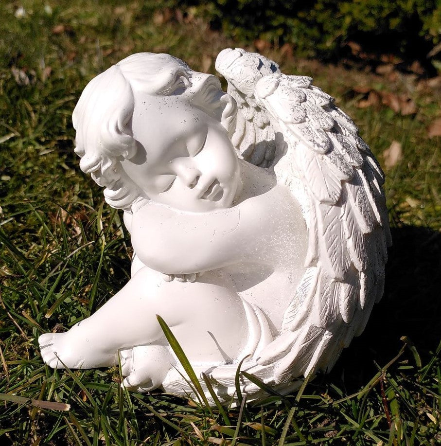 Fredfyldt engel 12,5 cm - Sølv 1