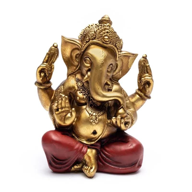 Ganesha i guld m. røde bukser 1