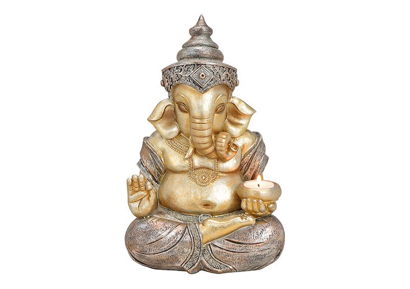 Glimmer Ganesha med lys 31 cm