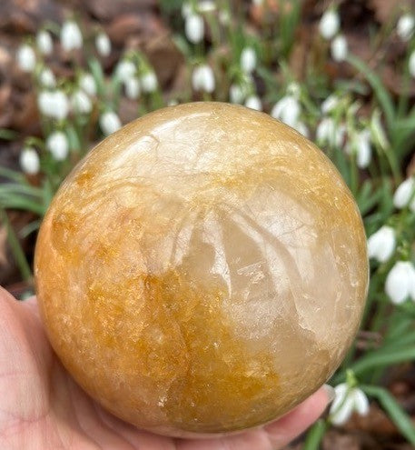 Golden healer - krystal kugle 7 - 8 cm