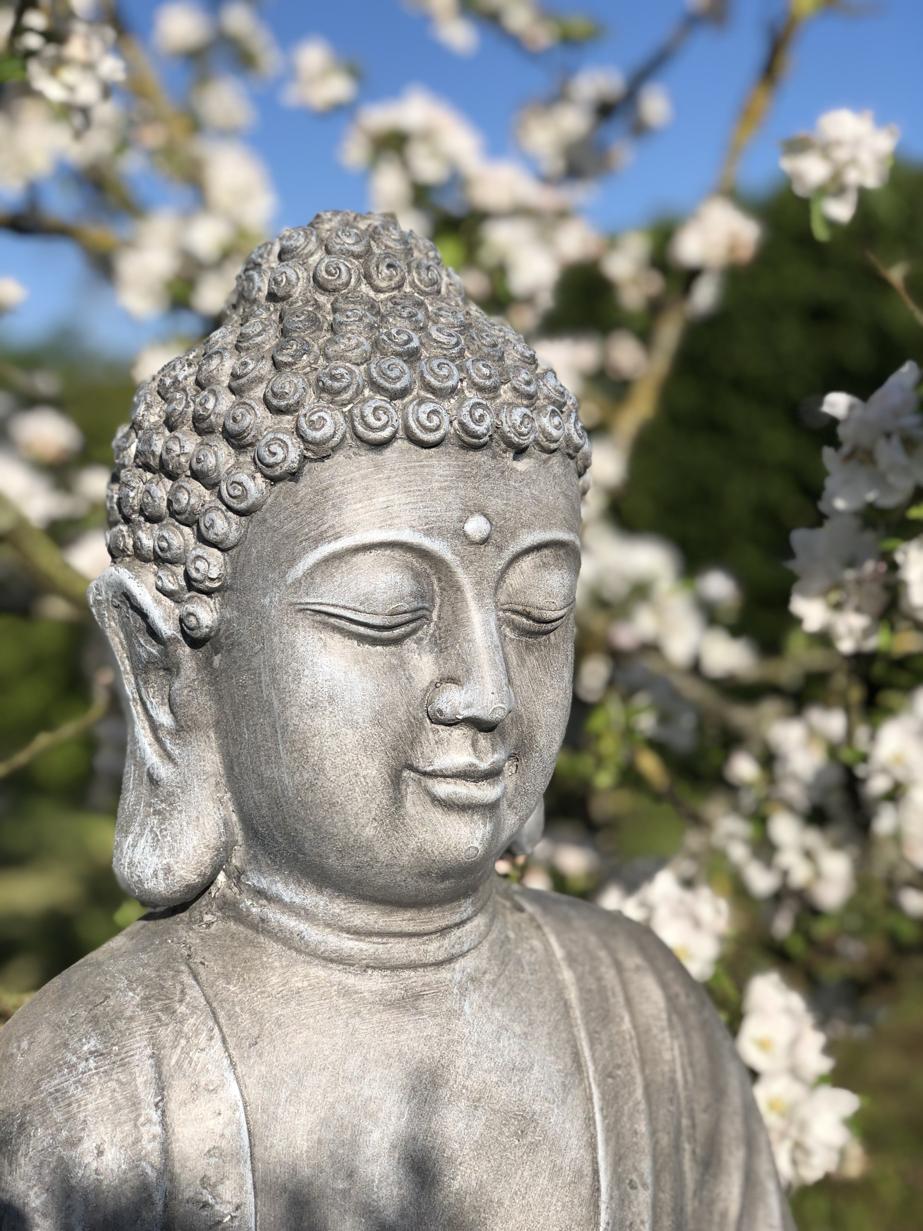 Grå Buddha 71 cm 3