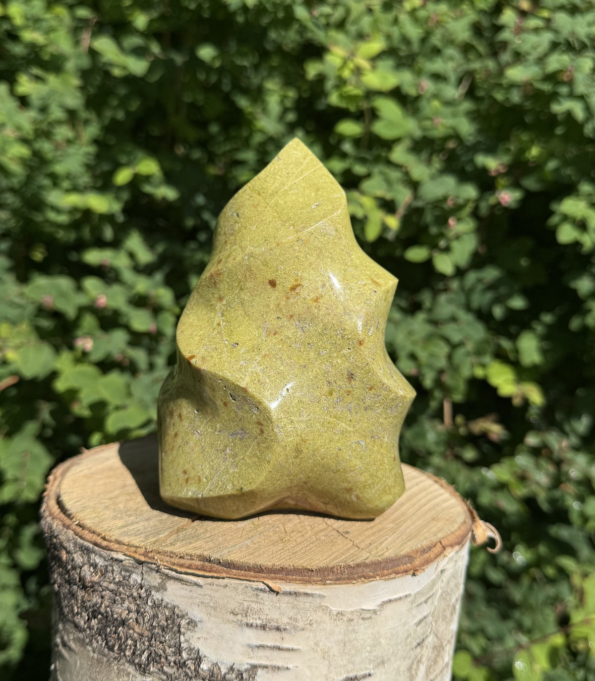 Grøn opal flamme 12 - 13 cm 1