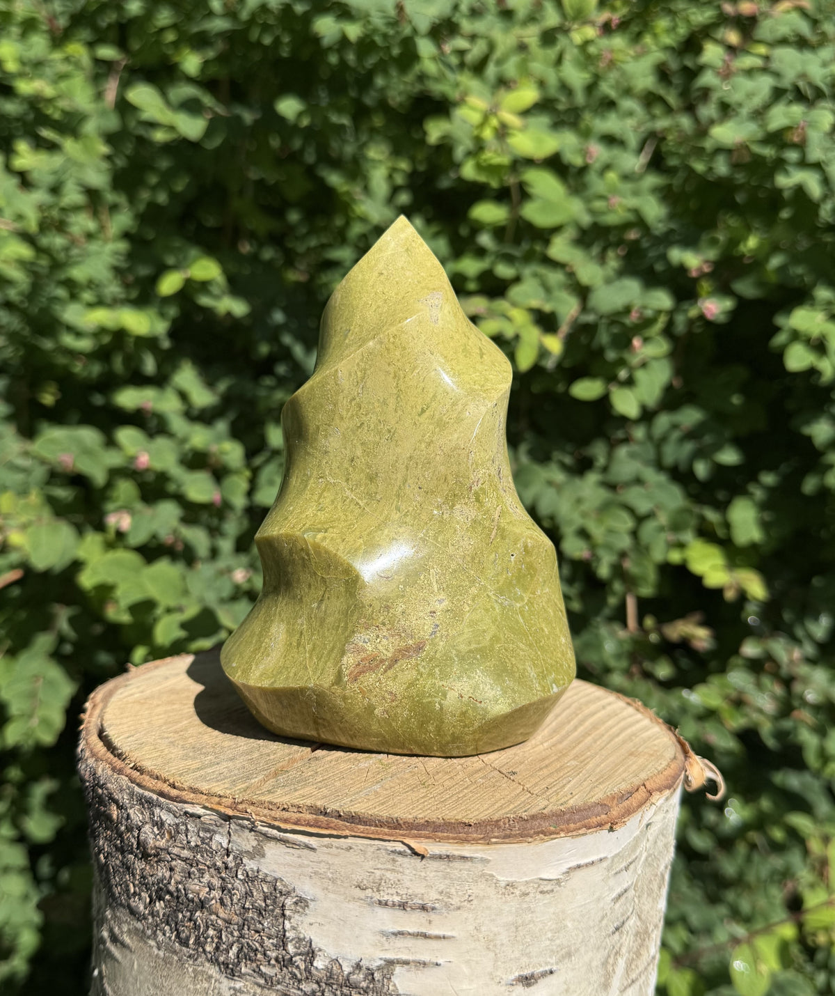 Grøn opal flamme 12 - 13 cm 2