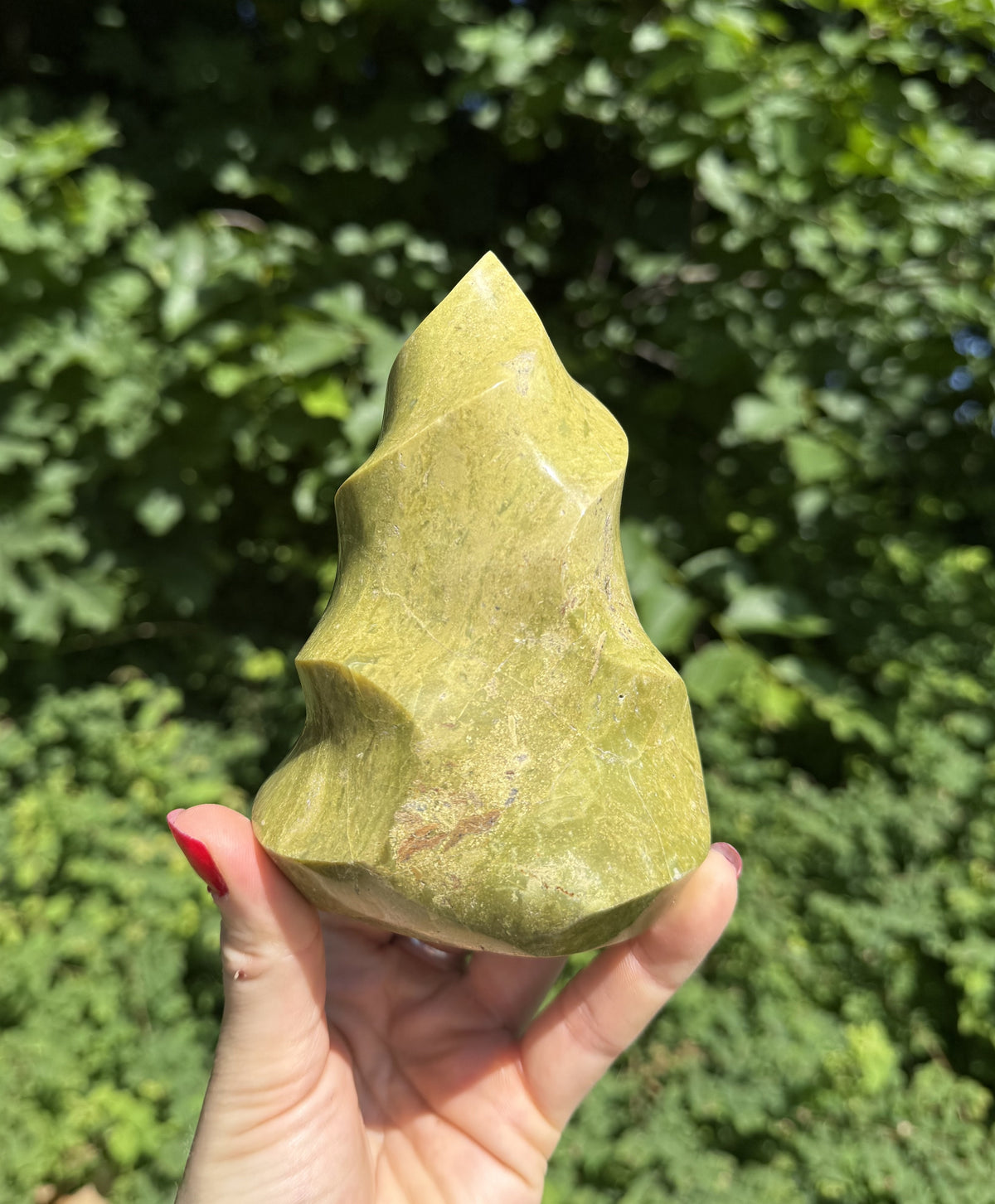 Grøn opal flamme 12 - 13 cm 3