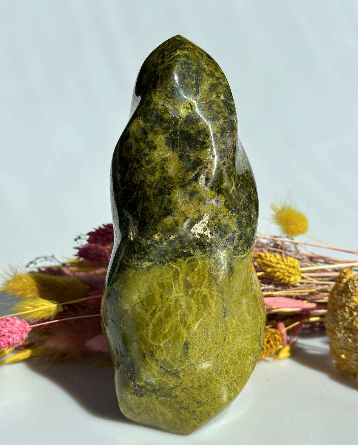 Grøn opal flamme 17 cm 4