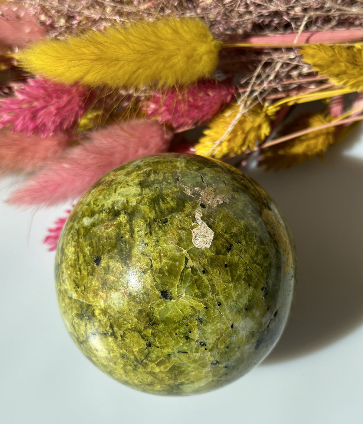 Grøn opal kugle 6 - 7 cm 2