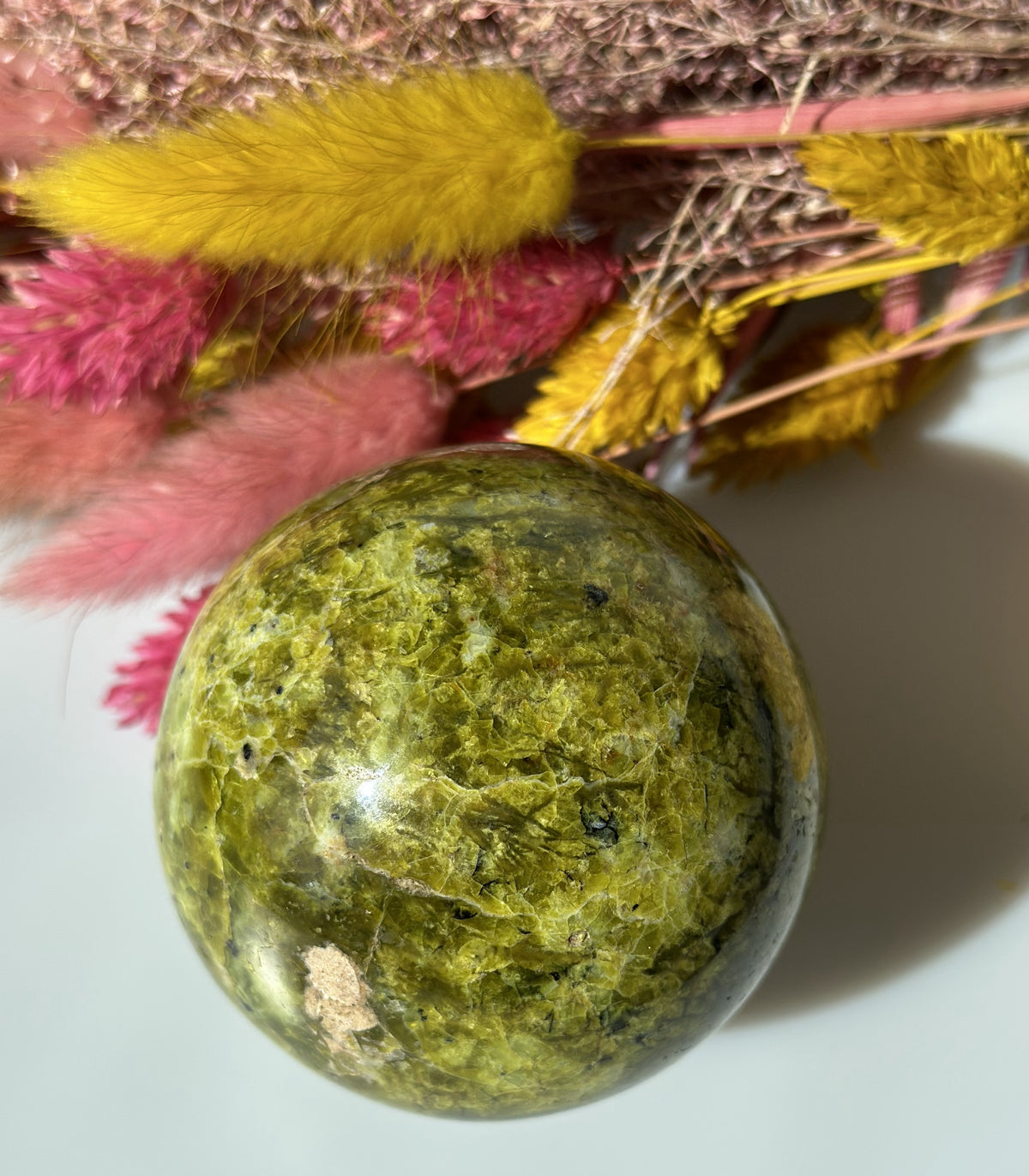 Grøn opal kugle 6 - 7 cm 4